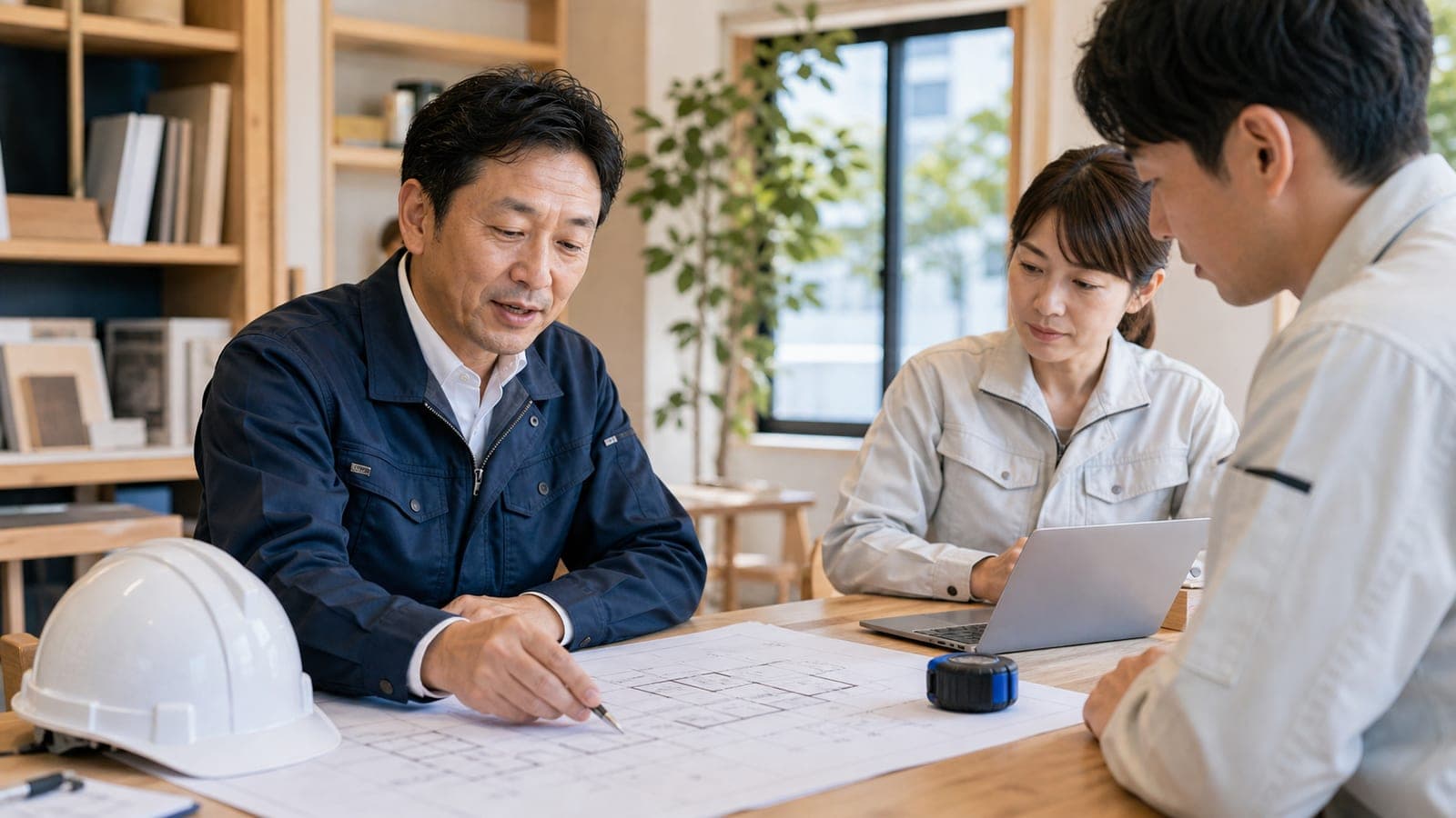 中小企業の経営者がWeb集客戦略を検討する様子